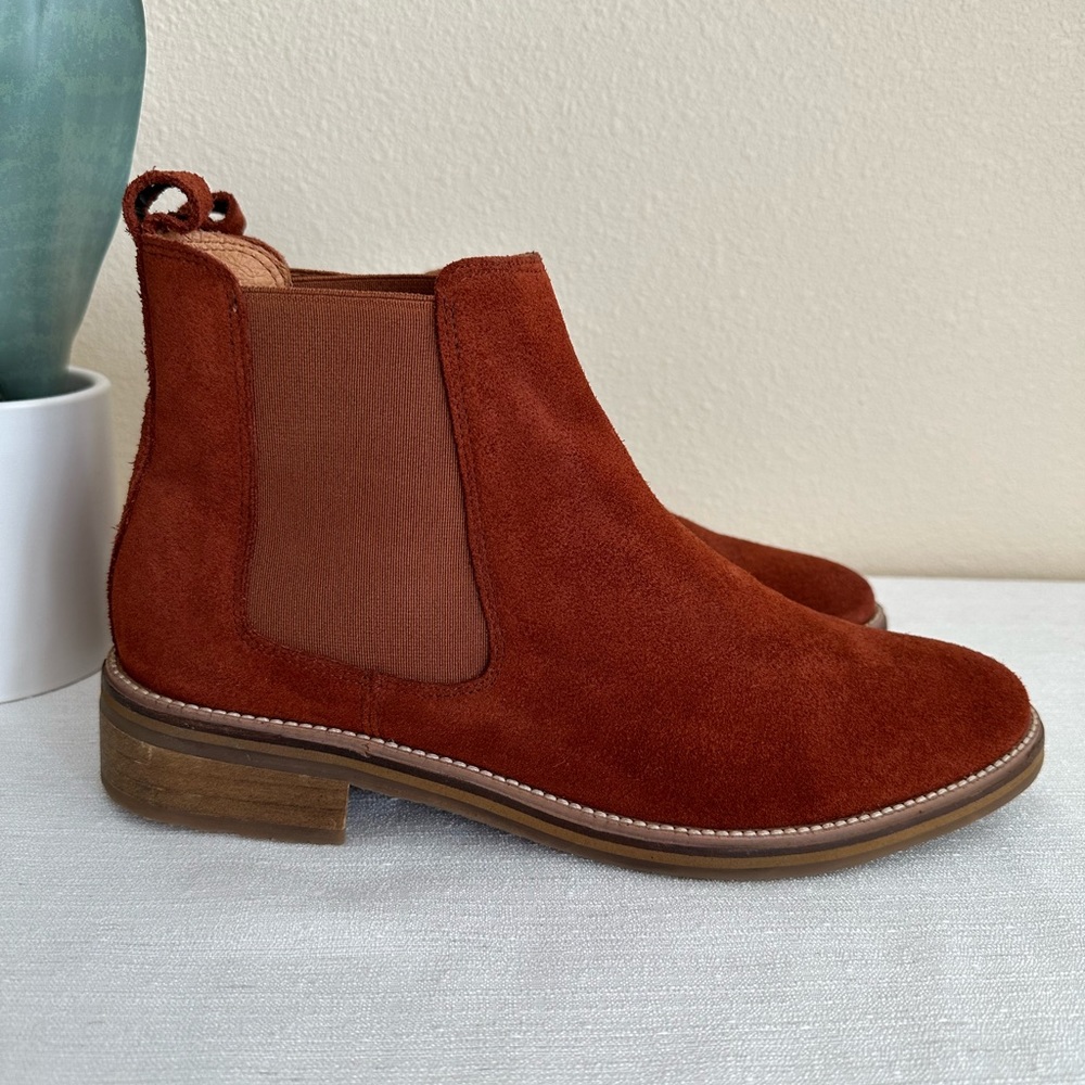 New Brando Chestnut Suede Leather Chelsea Ankle Booties Portugal EU42 US10.5